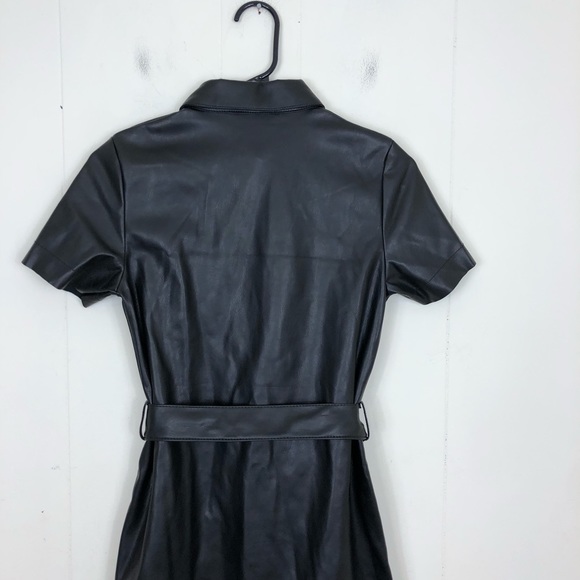 Miss Selfridge Faux Leather Shirt Dress Sz 2P - Picture 8 of 10